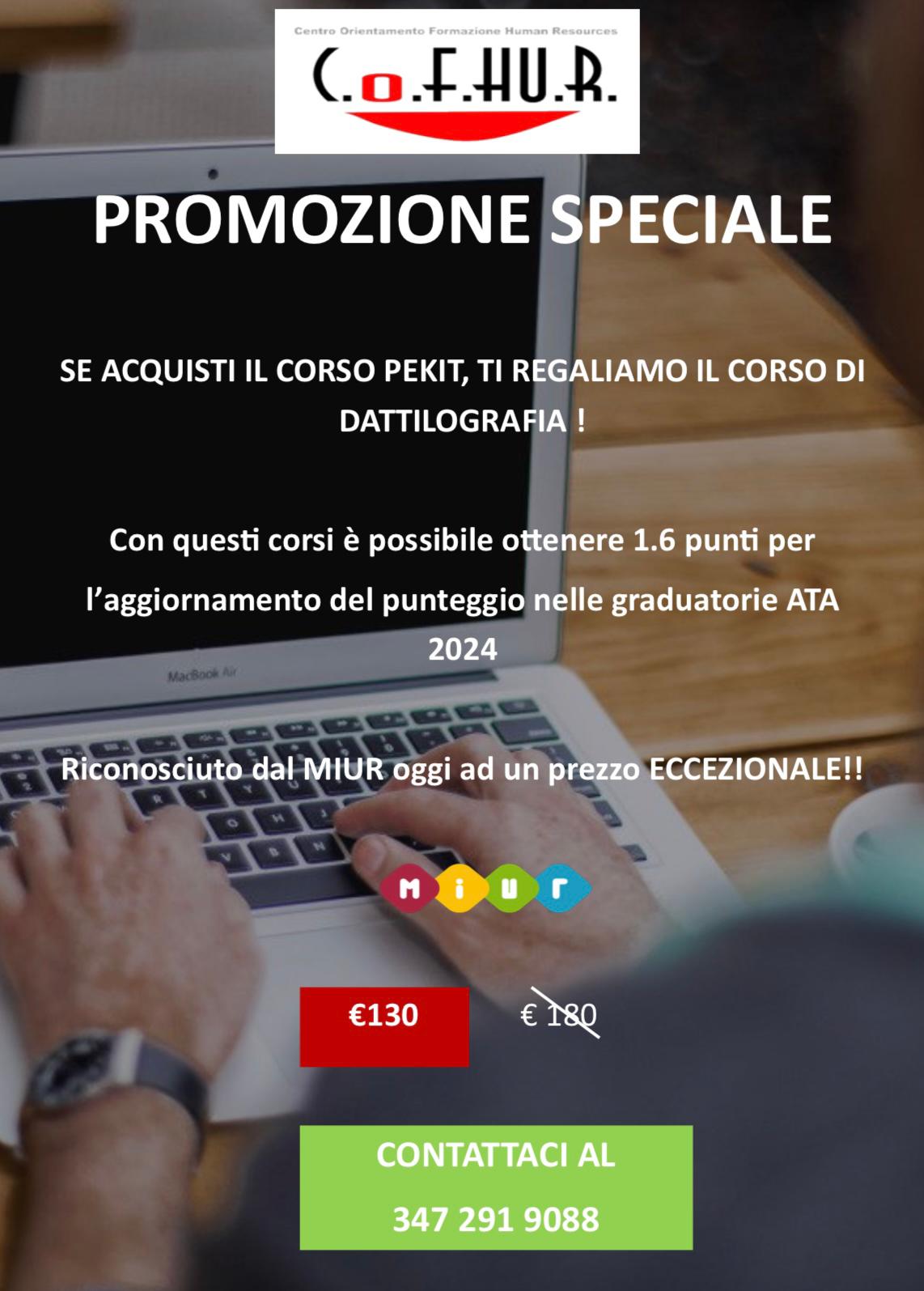 Promozione Corso Pekit + Dattilografia